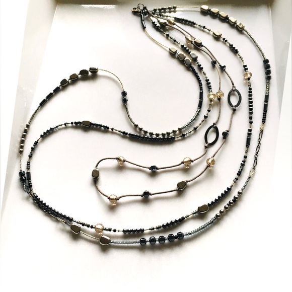 Jewelry - Silpada Sterling Silver Multistrand Hematite Seed Bead Necklace